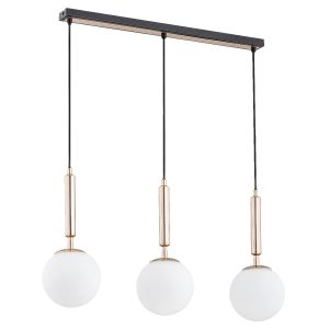 Lampa wisząca czarno-złota-biała VOLDA 3xE14x10W wym: 78x15x72 cm Alfa 836897 Lampa wisząca czarno-złota-biała VOLDA 3xE14x10W wym: 78x15x72 cm Alfa 836897