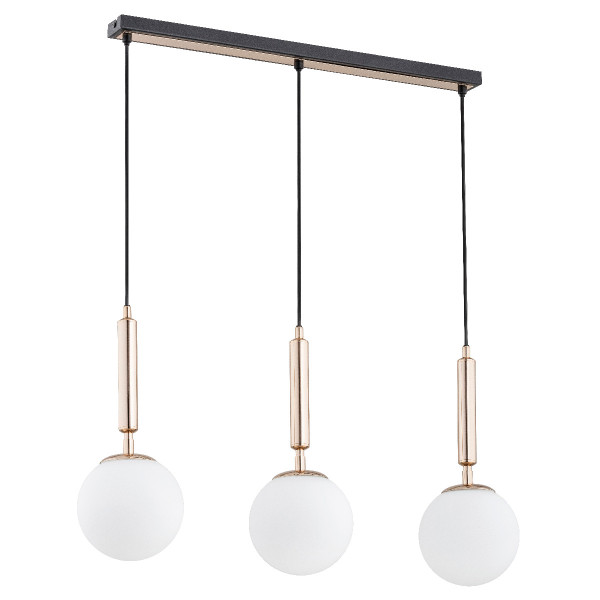 Lampa wisząca czarno-złota-biała VOLDA 3xE14x10W wym: 78x15x72 cm Alfa 836897