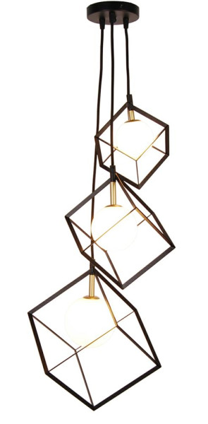 Lampa wisząca czarno-złota-biała WEERT 3xG9x28W wym: 120x20x28 cm Candellux 924122