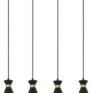 Lampa wisząca czarno-złota Breda 4xE14x40W wym: 120x62x10 cm Reality 845696 Lampa wisząca czarno-złota Breda 4xE14x40W wym: 120x62x10 cm Reality 845696
