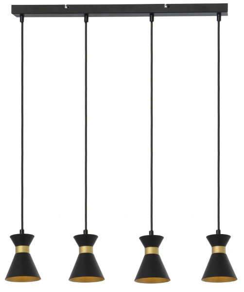 Lampa wisząca czarno-złota Breda 4xE14x40W wym: 120x62x10 cm Reality 845696