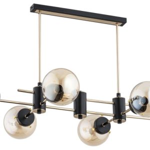 Lampa wisząca czarno-złota-bursztynowy Linio 6xE14x40W Alfa 854558 Lampa wisząca czarno-złota-bursztynowy Linio 6xE14x40W Alfa 854558