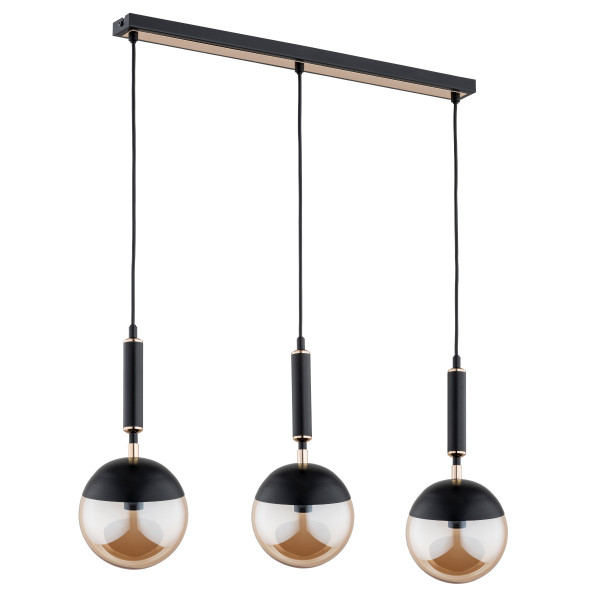 Lampa wisząca czarno-złota-bursztynowy MARAKAS 3xE14x10W Alfa 841987