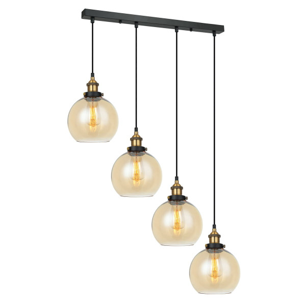 Lampa wisząca czarno-złota Cardena 4xE27x40W wym: 107x70x20 cm Italux 860124