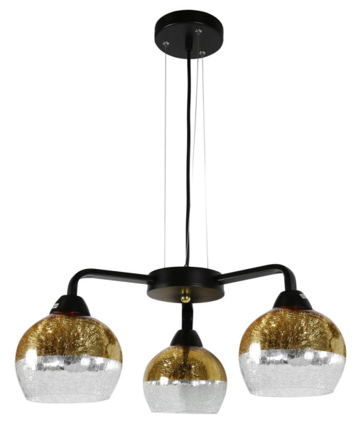 Lampa wisząca czarno-złota-chromowana CROMINA 3xE27x60W Candellux 856038