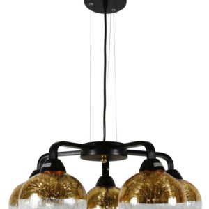 Lampa wisząca czarno-złota-chromowana CROMINA 5xE27x60W Candellux 856361 Lampa wisząca czarno-złota-chromowana CROMINA 5xE27x60W Candellux 856361
