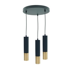 Lampa wisząca czarno-złota Circus 3xGU10x40W wym: 110x30x30 cm IdeaLED 851443 Lampa wisząca czarno-złota Circus 3xGU10x40W wym: 110x30x30 cm IdeaLED 851443