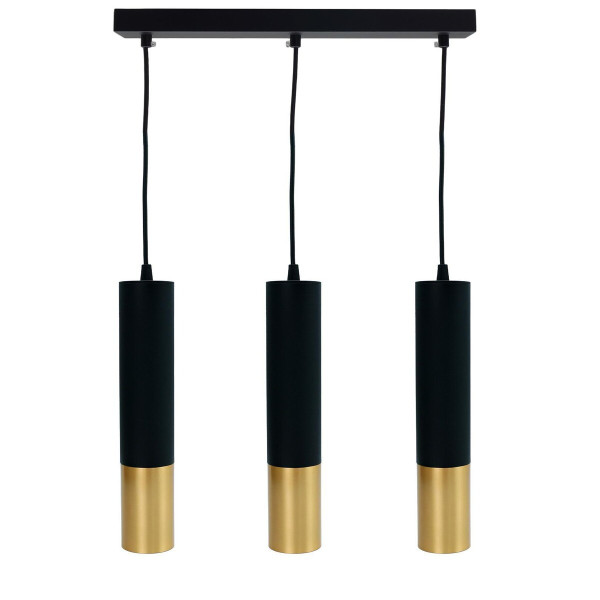 Lampa wisząca czarno-złota Circus 3xGU10x40W wym: 110x38x6 cm IdeaLED 851473
