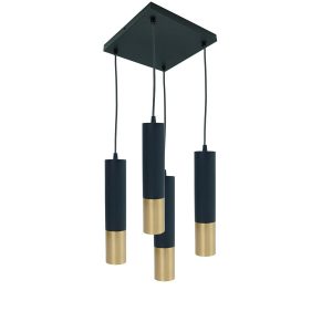 Lampa wisząca czarno-złota Circus 4xGU10x40W wym: 110x26x26 cm IdeaLED 851421 Lampa wisząca czarno-złota Circus 4xGU10x40W wym: 110x26x26 cm IdeaLED 851421