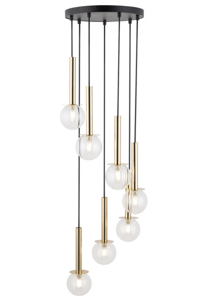 Lampa wisząca czarno-złota DAISY 7xG9x12W wym: 115x35x35 cm Sigma Lighting 837757