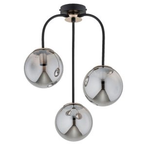Lampa wisząca czarno-złota-dymiona GAMMA 3xE14x10W wym: 47x42x42 cm Alfa 837965 Lampa wisząca czarno-złota-dymiona GAMMA 3xE14x10W wym: 47x42x42 cm Alfa 837965