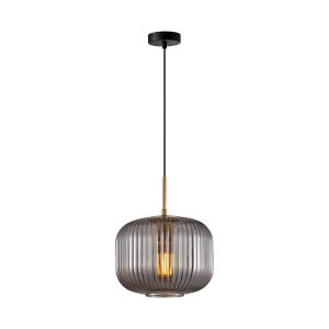 Lampa wisząca czarno-złota-dymiona GAVINO 1xE27x40W Italux 854339 Lampa wisząca czarno-złota-dymiona GAVINO 1xE27x40W Italux 854339