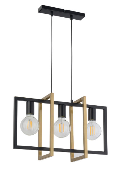 Lampa wisząca czarno-złota Eden 3xE27x15W wym: 80x50x18 cm Sigma Lighting 838020