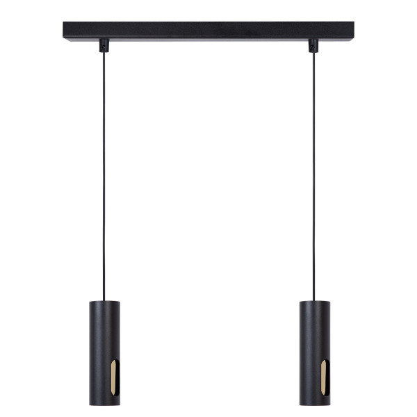 Lampa wisząca czarno-złota FLOW 2xGU10x10W wym: 110x38x6 cm Sigma Lighting 836209