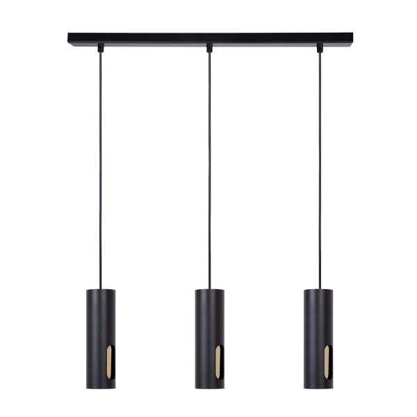 Lampa wisząca czarno-złota FLOW 3xGU10x10W wym: 110x60x6 cm Sigma Lighting 836198