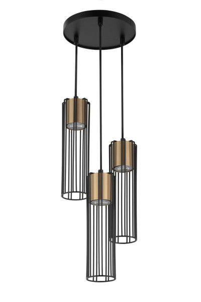 Lampa wisząca czarno-złota Fobia 3xGU10x25W Sigma Lighting 837920