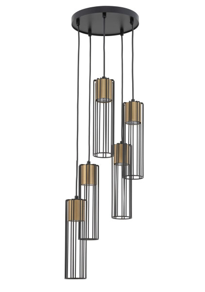 Lampa wisząca czarno-złota Fobia 5xGU10x25W Sigma Lighting 837999