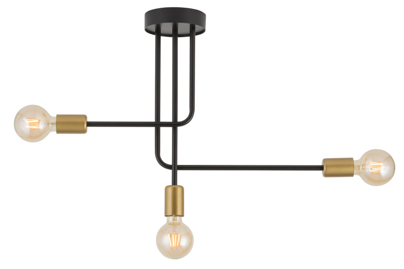 Lampa wisząca czarno-złota Gino 3xE27x15W wym: 44x64x13 cm Sigma Lighting 841818