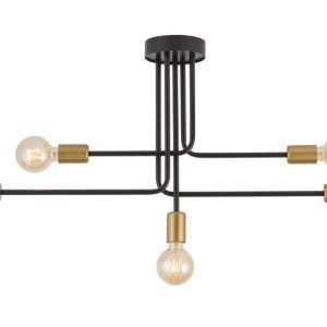 Lampa wisząca czarno-złota Gino 5xE27x15W wym: 44x83x13 cm Sigma Lighting 841835 Lampa wisząca czarno-złota Gino 5xE27x15W wym: 44x83x13 cm Sigma Lighting 841835