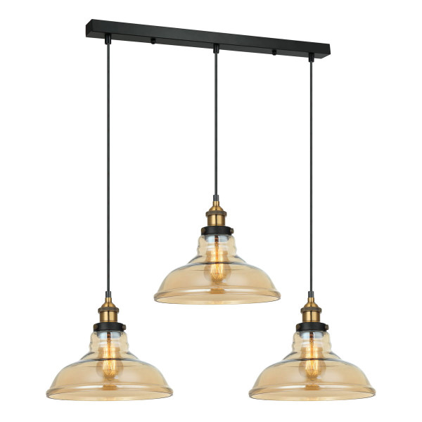 Lampa wisząca czarno-złota Hubert 3xE27x40W wym: 98x78x28 cm Italux 856547