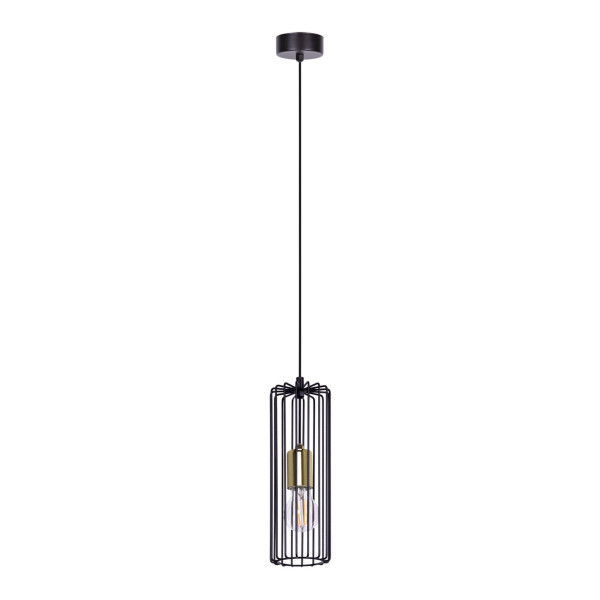 Lampa wisząca czarno-złota Kaja GABIA 1xE27x50W wym: 120x10x10 cm Kaja 854272
