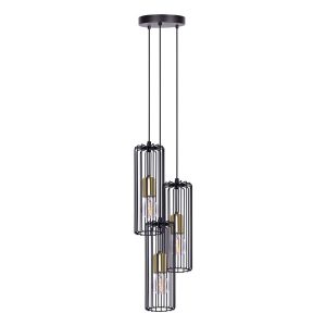 Lampa wisząca czarno-złota Kaja GABIA 3xE27x50W wym: 115x20x20 cm Kaja 854511 Lampa wisząca czarno-złota Kaja GABIA 3xE27x50W wym: 115x20x20 cm Kaja 854511