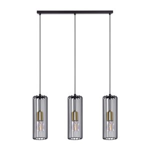 Lampa wisząca czarno-złota Kaja GABIA 3xE27x50W wym: 162x67x10 cm Kaja 854563 Lampa wisząca czarno-złota Kaja GABIA 3xE27x50W wym: 162x67x10 cm Kaja 854563
