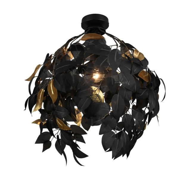 Lampa wisząca czarno-złota LEAVY 1xE27x28W wym: 58x38x38 cm RL 860347