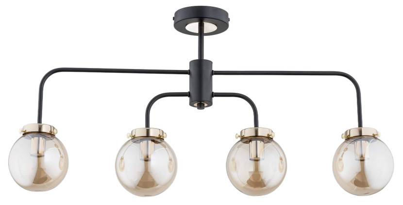 Lampa wisząca czarno-złota LINIO 4xE27x60W wym: 44x13x81 cm Alfa 856512