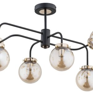 Lampa wisząca czarno-złota LINIO 6xE27x60W wym: 44x60x72 cm Alfa 856214 Lampa wisząca czarno-złota LINIO 6xE27x60W wym: 44x60x72 cm Alfa 856214