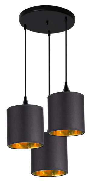 Lampa wisząca czarno-złota LONG 3xE14x40W wym: 125x40x40 cm Candellux 924157