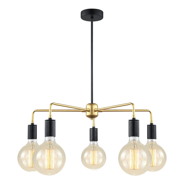 Lampa wisząca czarno-złota Malene 5xE27x40W wym: 60x60x60 cm Italux 861047