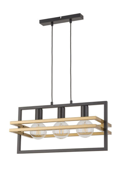 Lampa wisząca czarno-złota Merci 3xE27x15W wym: 80x52x26 cm Sigma Lighting 838089