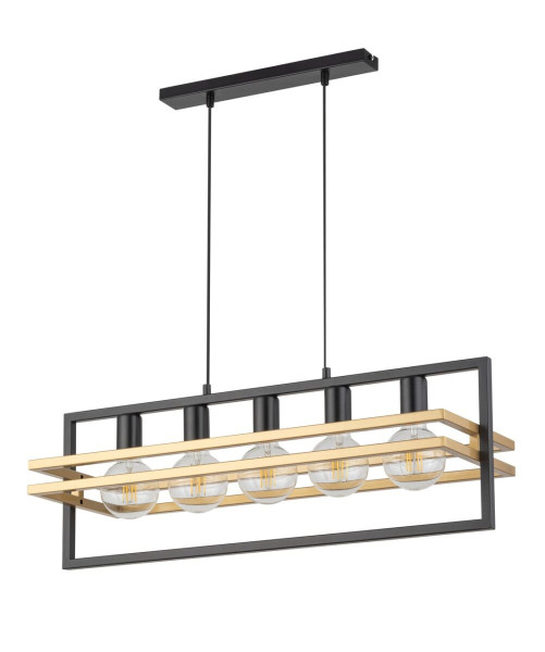 Lampa wisząca czarno-złota Merci 5xE27x15W wym: 80x76x26 cm Sigma Lighting 837985