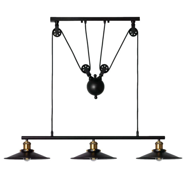 Lampa wisząca czarno-złota Monte 3xE27x40W wym: 120x102x26 cm Abruzzo 854400