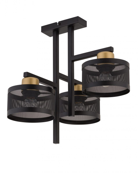 Lampa wisząca czarno-złota Off 3xE27x15W wym: 41x42x35 cm Sigma Lighting 841590