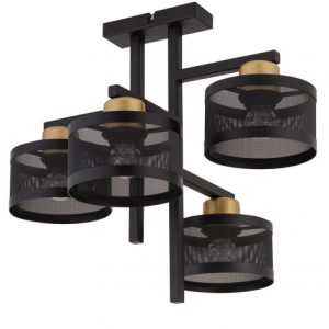 Lampa wisząca czarno-złota Off 4xE27x15W wym: 41x48x42 cm Sigma Lighting 841770 Lampa wisząca czarno-złota Off 4xE27x15W wym: 41x48x42 cm Sigma Lighting 841770