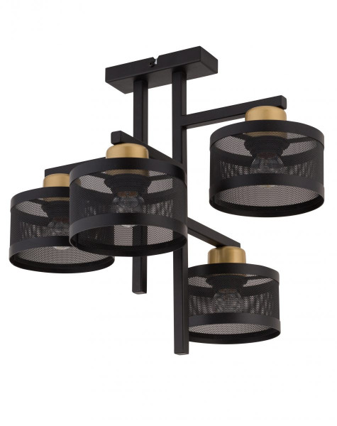 Lampa wisząca czarno-złota Off 4xE27x15W wym: 41x48x42 cm Sigma Lighting 841770