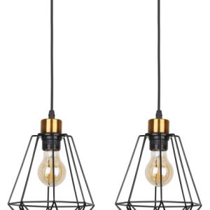 Lampa wisząca czarno-złota PRIMO 2xE27x60W wym: 100x43x19 cm Candellux 858279 Lampa wisząca czarno-złota PRIMO 2xE27x60W wym: 100x43x19 cm Candellux 858279