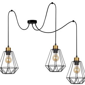 Lampa wisząca czarno-złota PRIMO 3xE27x60W wym: 200x19x19 cm Candellux 923531 Lampa wisząca czarno-złota PRIMO 3xE27x60W wym: 200x19x19 cm Candellux 923531