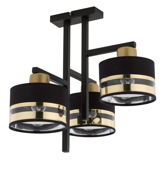 Lampa wisząca czarno-złota Pro 3xE27x15W wym: 41x42x35 cm Sigma Lighting 837784
