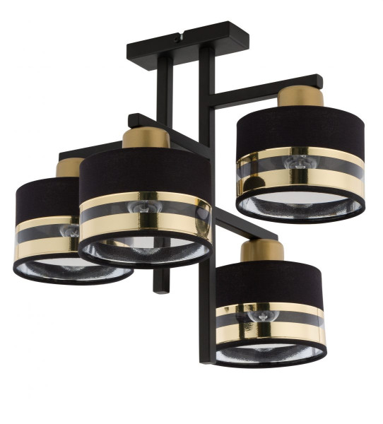 Lampa wisząca czarno-złota Pro 4xE27x15W wym: 41x48x42 cm Sigma Lighting 837882