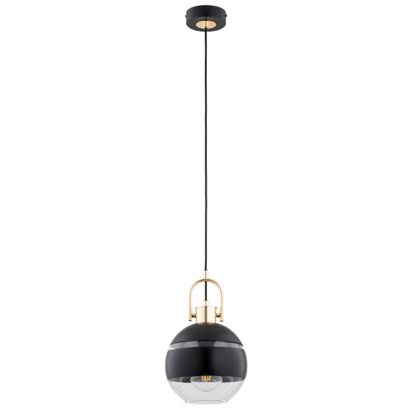 Lampa wisząca czarno-złota-przezroczysty DEROL 1xE27x15W Alfa 841819