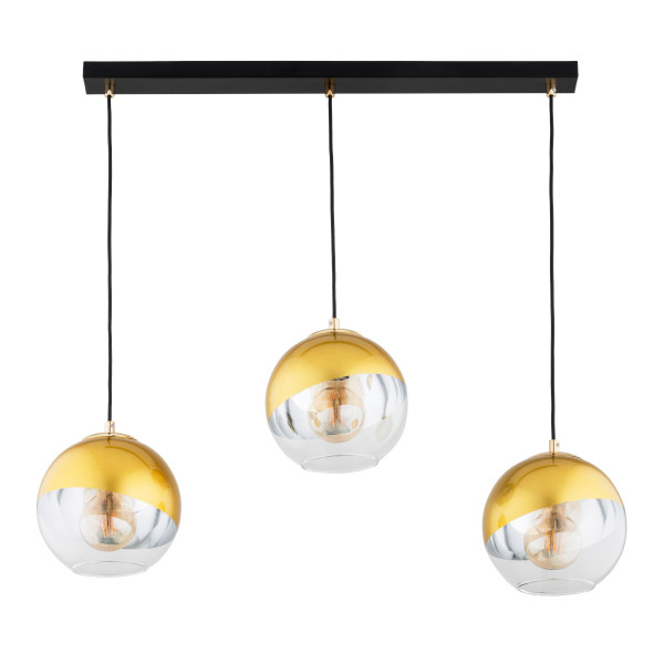 Lampa wisząca czarno-złota-przezroczysty VERONA 3xE27x15W Alfa 836180