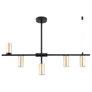 Lampa wisząca czarno-złota SAUR 5xGU10x10W wym: 54x81x10 cm Alfa 836296 Lampa wisząca czarno-złota SAUR 5xGU10x10W wym: 54x81x10 cm Alfa 836296