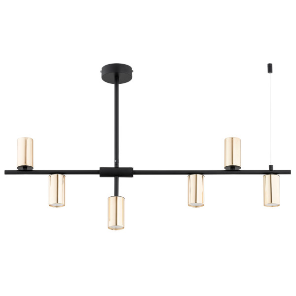 Lampa wisząca czarno-złota SAUR 6xGU10x10W wym: 54x91x10 cm Alfa 837435