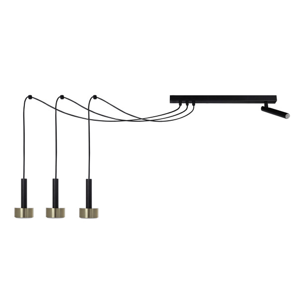 Lampa wisząca czarno-złota STAMP 4xGX53x15W Sigma Lighting 836015