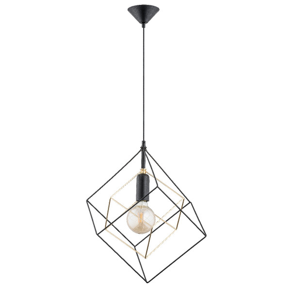 Lampa wisząca czarno-złota TANTO 1xE27x15W wym: 75x25x25 cm Alfa 854265