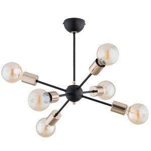 Lampa wisząca czarno-złota TIMOS 6xE27x15W wym: 45x49x49 cm Alfa 836176