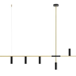 Lampa wisząca czarno-złota Trevo 7xGU10x35W wym: 86x160x10 cm Aldex 856032 Lampa wisząca czarno-złota Trevo 7xGU10x35W wym: 86x160x10 cm Aldex 856032
